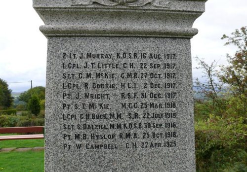 Balmaclellan war memorial with dates of death (IWM WMA 5865, ©Paul Goodwin)
