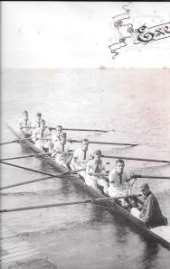Lionel (second right), Exeter College rowing team, 1906 (Courtesy of Hugh Parker)